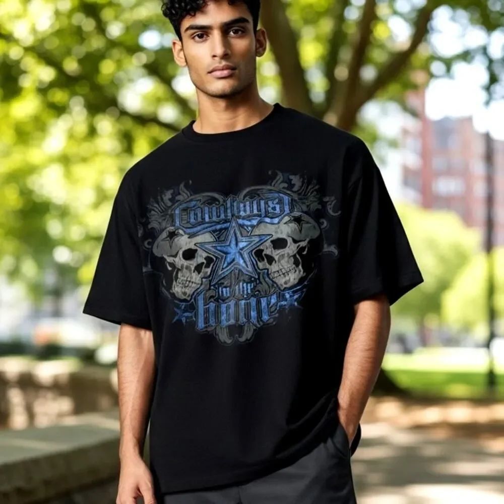 DALLAS COWBOYS Big Mens "To the Bone!" Black Short Sleeve T-Shirt - Size: 2XL